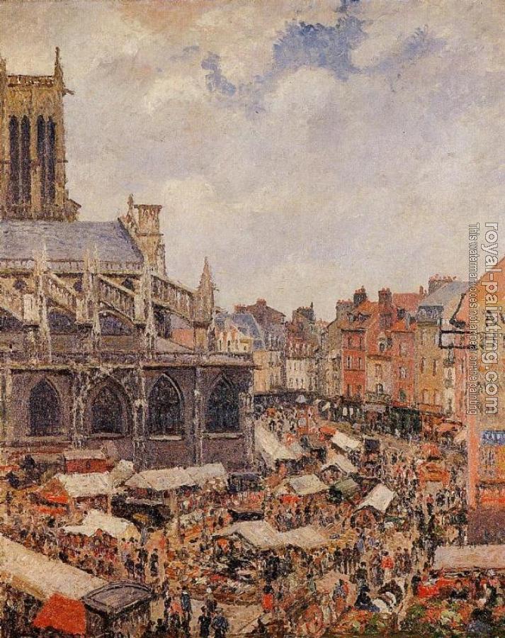 Camille Pissarro : The Market by the Church of Saint-Jacques, Dieppe